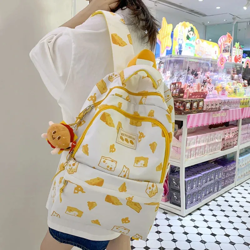 Sohiwoo Fashion Kawaii Schoolbag for Teenage Waterproof Nylon Girls Bagpack Women Laptop Backpack Travel Backpack Cute Cartoon Bookbag