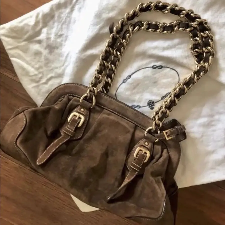 Sohiwoo Women Vintage Shoulder Bags High Quality Chain Handbag Large Capacity Luxury Design Soft Brown Square Bags Female Tote Boston