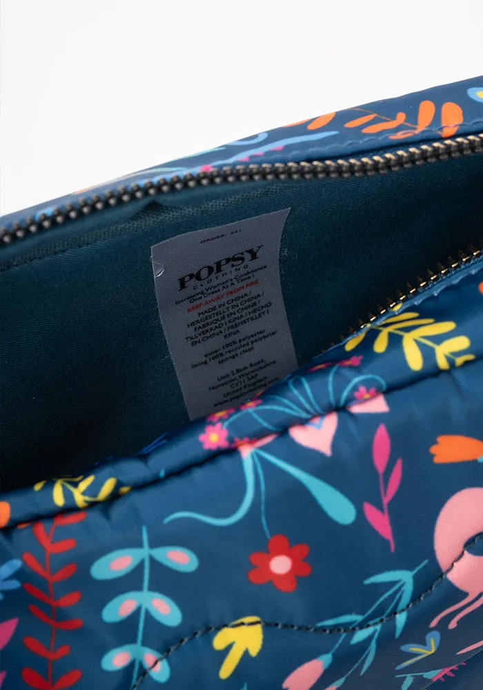 Teal Dinosaur Print Popsy Multi Use Bag