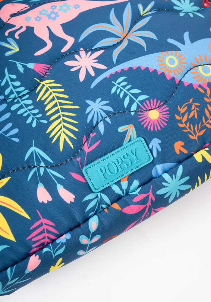 Teal Dinosaur Print Popsy Multi Use Bag