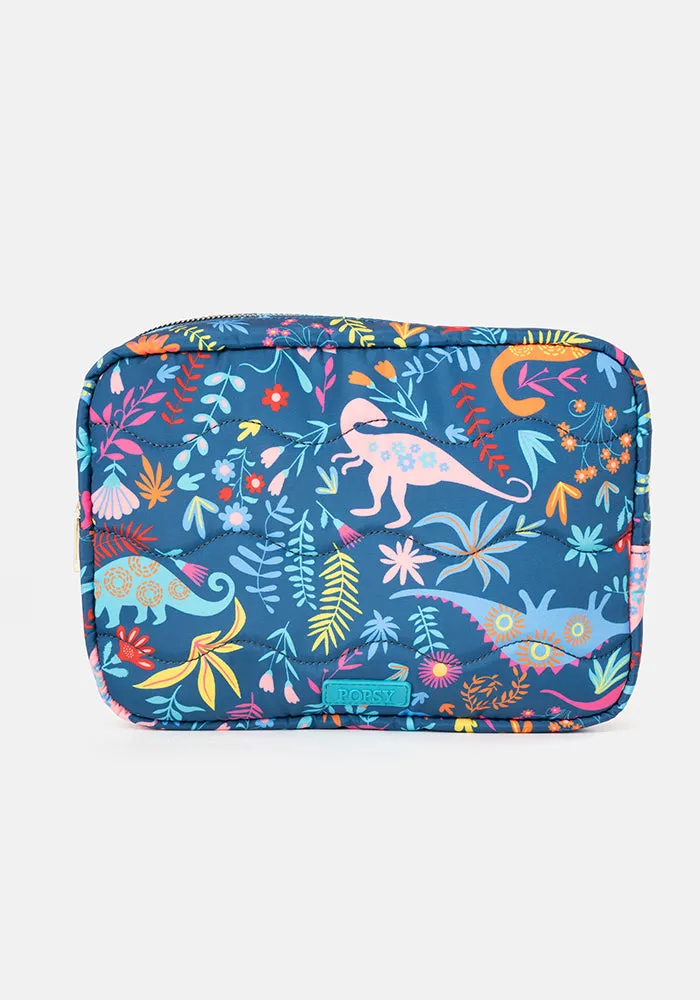 Teal Dinosaur Print Popsy Multi Use Bag