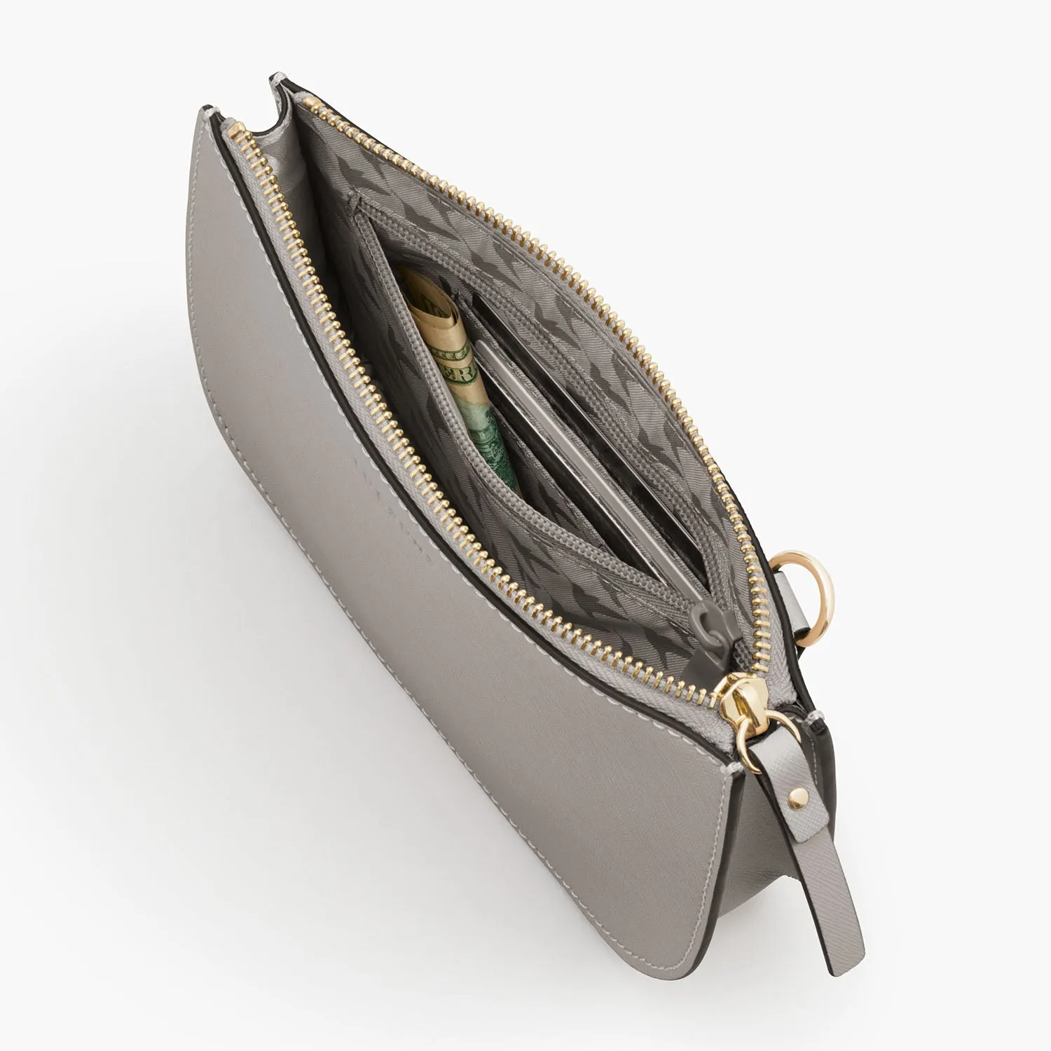 The Waverley 2 - Saffiano Leather - Light Grey / Gold / Grey