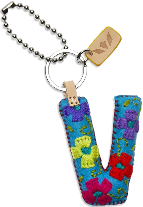 TURQUOISE FELT ALPHABET CHARMS