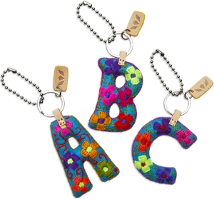 TURQUOISE FELT ALPHABET CHARMS