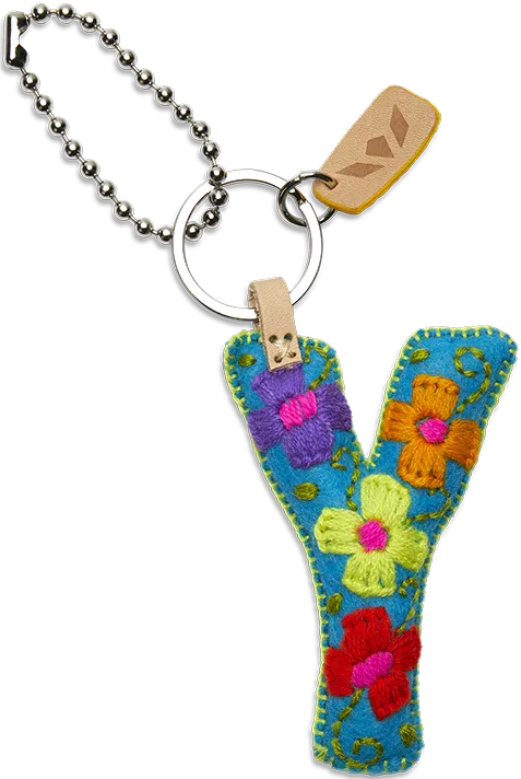 TURQUOISE FELT ALPHABET CHARMS