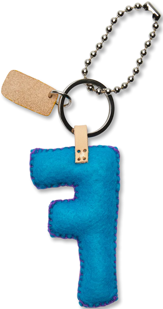 TURQUOISE FELT ALPHABET CHARMS