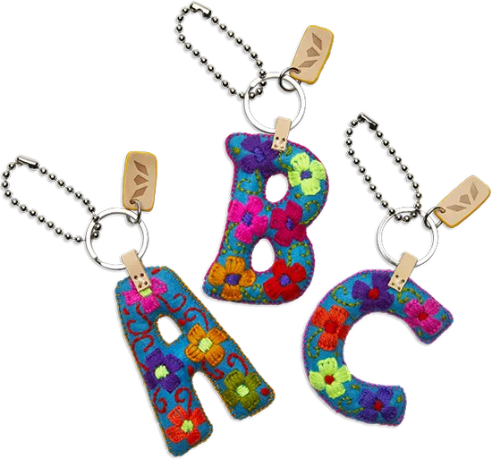 TURQUOISE FELT ALPHABET CHARMS