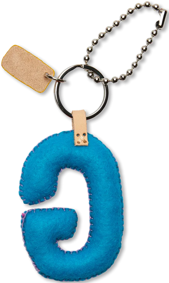 TURQUOISE FELT ALPHABET CHARMS