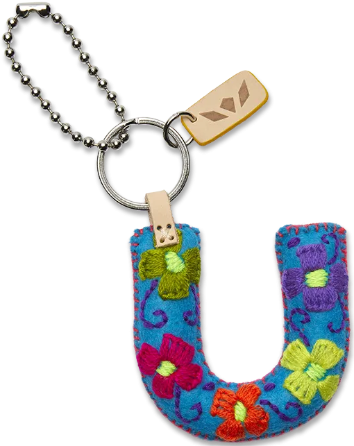 TURQUOISE FELT ALPHABET CHARMS