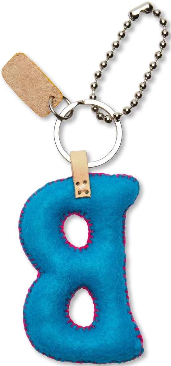 TURQUOISE FELT ALPHABET CHARMS