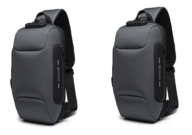 USB Anti-theft Multi-purpose Oxford Cloth Men's Waterproof Chest Bag For Travels and Daily Use