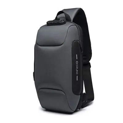 USB Anti-theft Multi-purpose Oxford Cloth Men's Waterproof Chest Bag For Travels and Daily Use