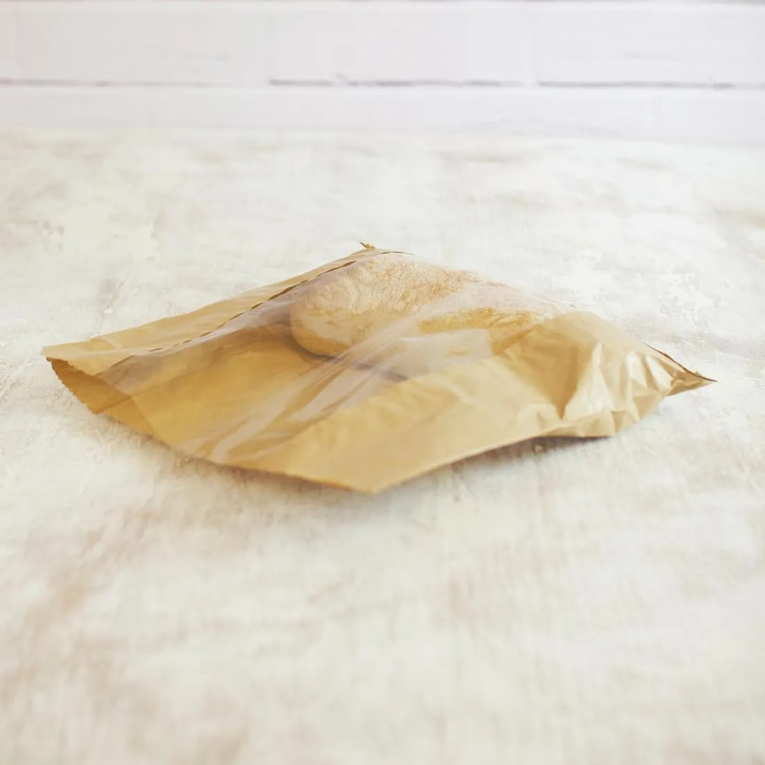 Vegware Compostable Kraft Sandwich Bags With PLA Window Large (Pack of 1000) - DW638
