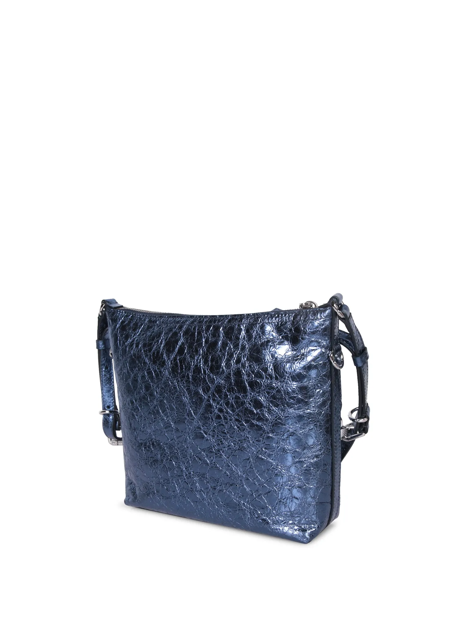 Voyou Small Metallic Blue Leather Bag