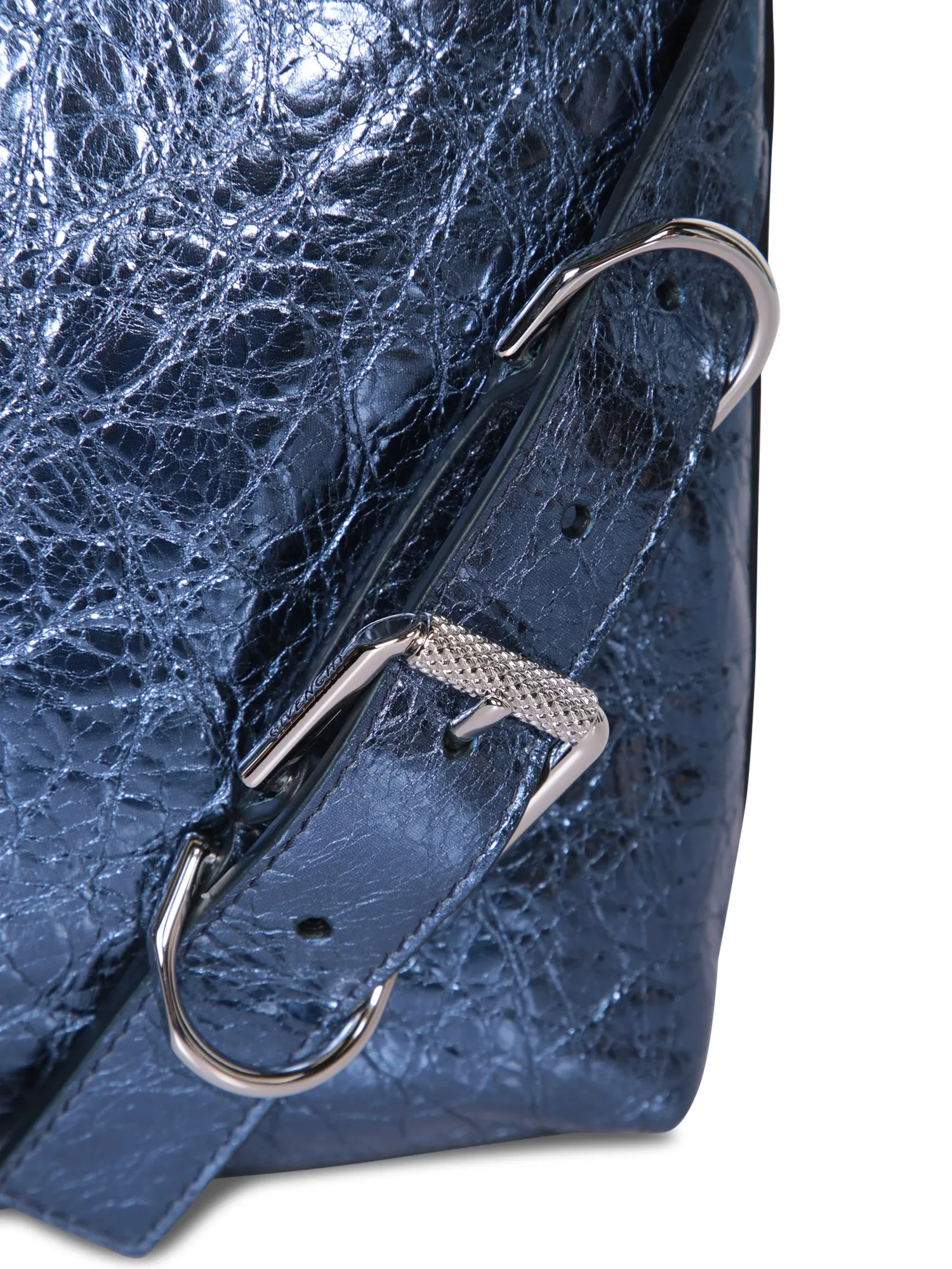 Voyou Small Metallic Blue Leather Bag