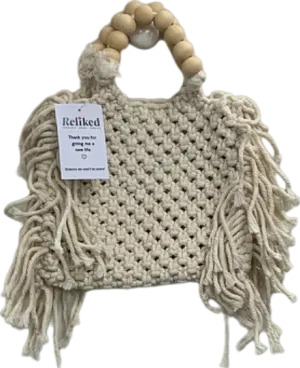 White Macramé Handbag One Size