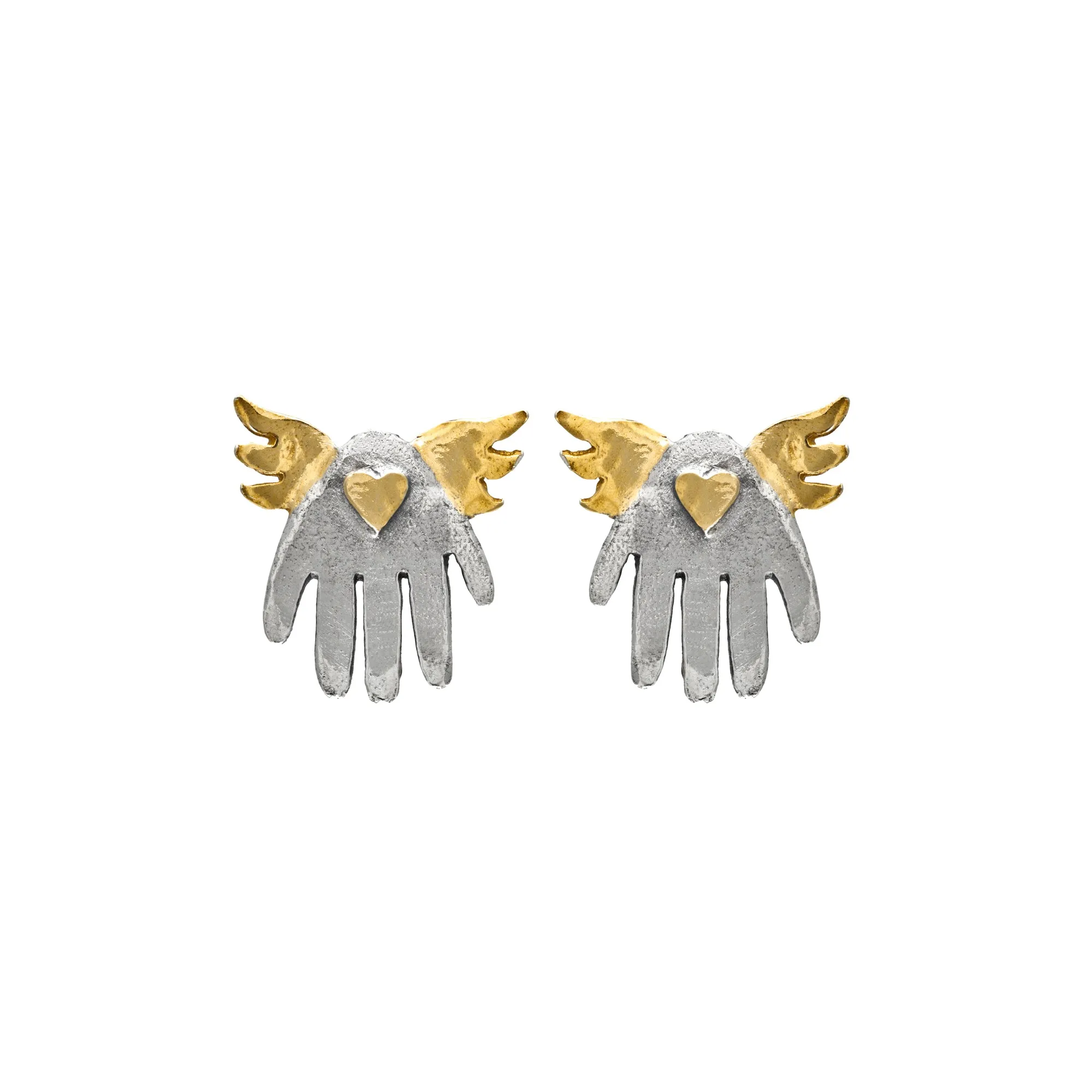 Winged Hand Earrings