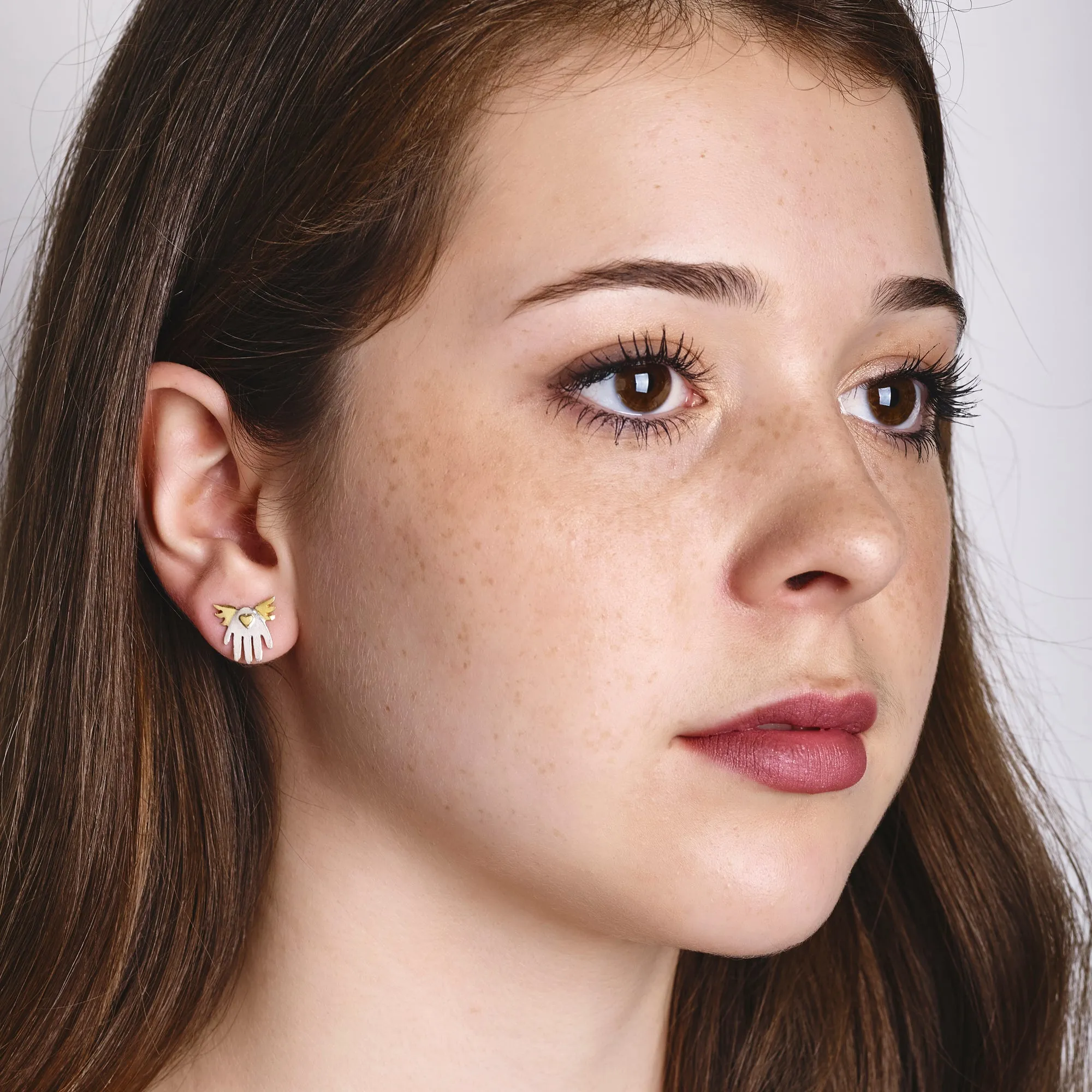 Winged Hand Earrings