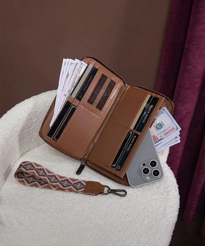 Wrangler Aztec Print Whipstitch Canvas Wallet