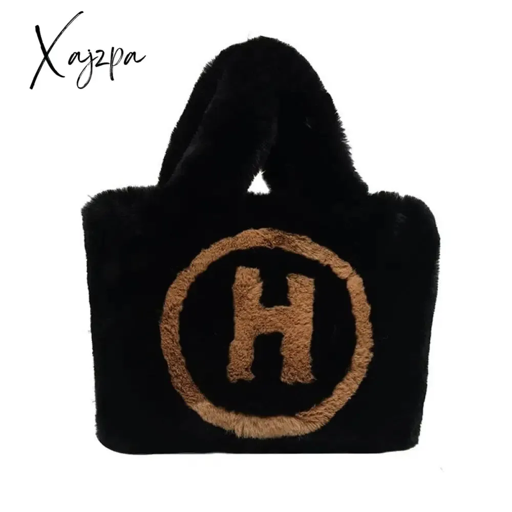 Xajzpa - Plush Tote Bags Chain Women Bags Soft Fluffy Bags NEW Winter Bags For Women Furry Bags Luxury Handbag Fur Shoulders Bags