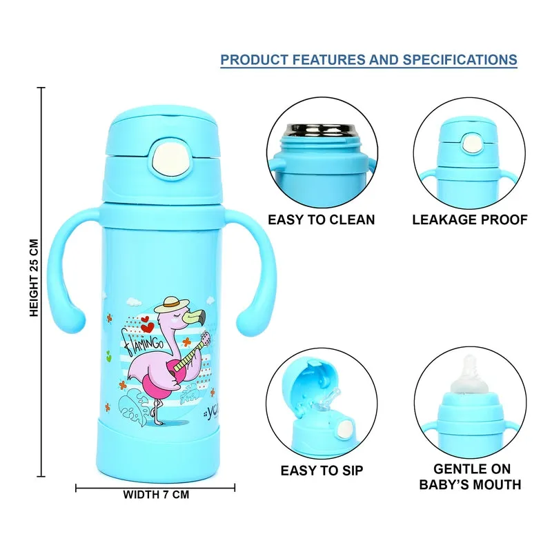 Youp Thermosteel insulated blue color kids sipper and feeding bottle EUDORA- 220 ml